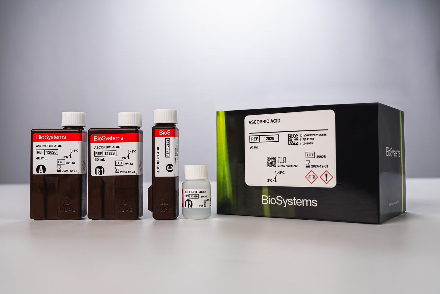 Ascorbic acid, reagent kit for wine