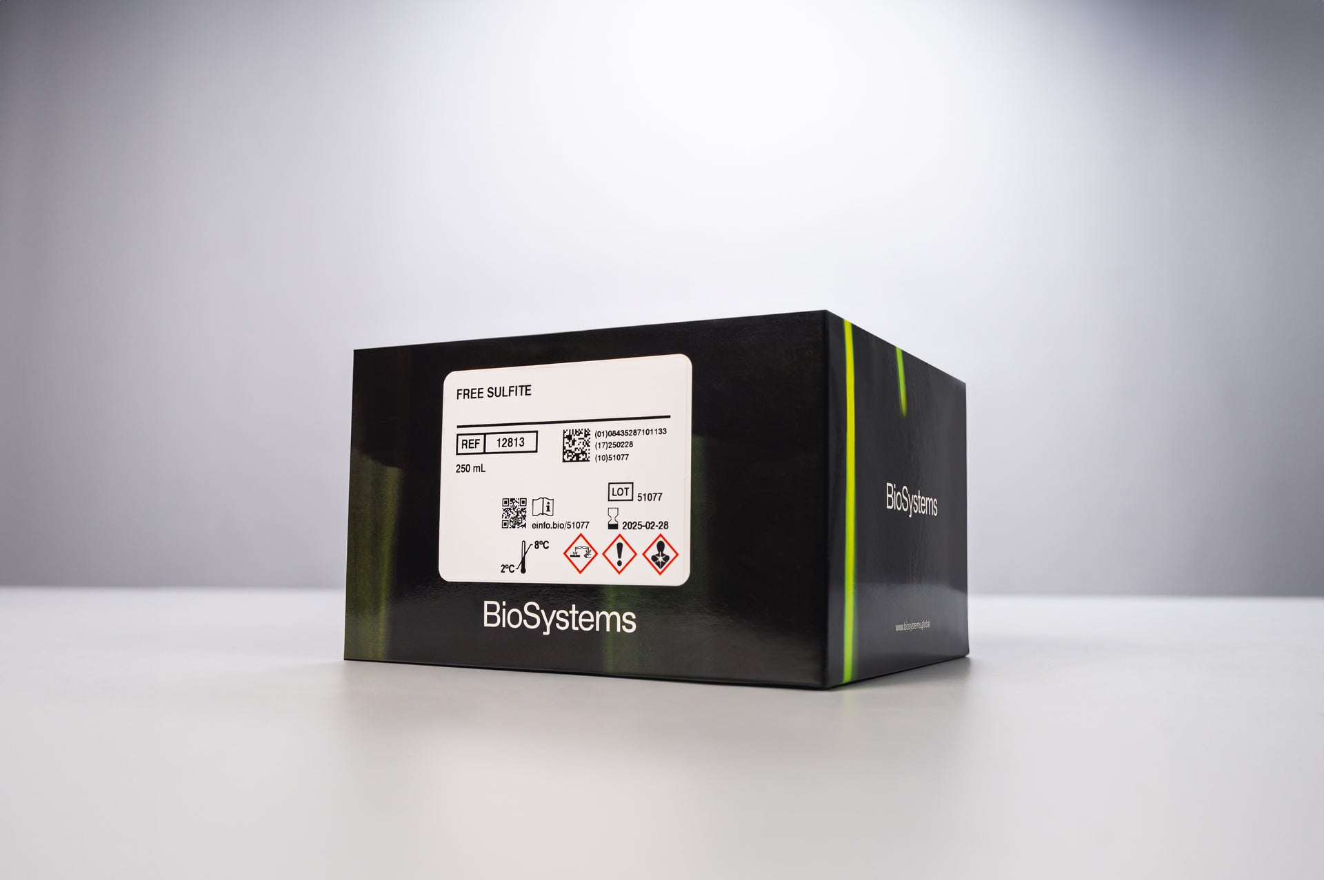 Black box with 'BioSystems' branding on a white background