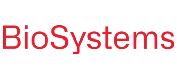 BioSystems logo in red on a white background